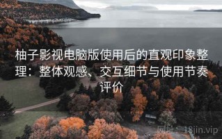 柚子影视电脑版使用后的直观印象整理：整体观感、交互细节与使用节奏评价