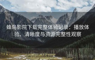 蜂鸟影院下载完整体验记录：播放体验、清晰度与资源完整性观察