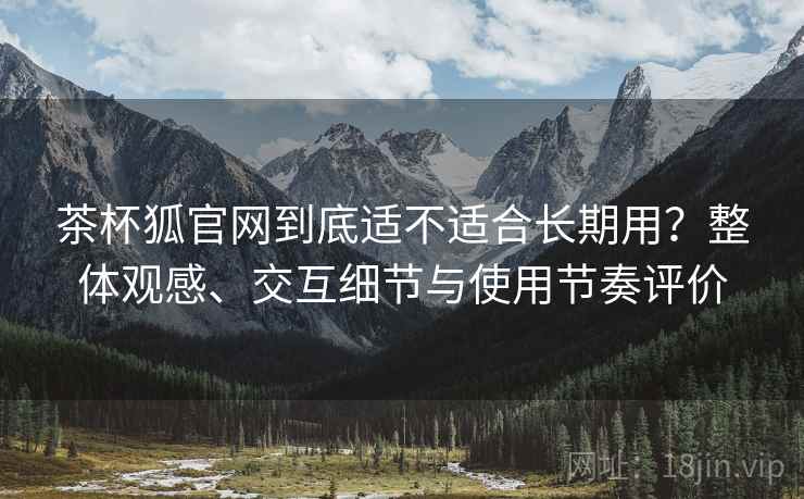 茶杯狐官网到底适不适合长期用？整体观感、交互细节与使用节奏评价-第1张图片